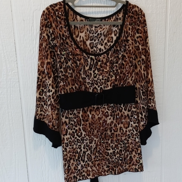 JTB leopard print tie back medium 19" pit - Picture 3 of 13